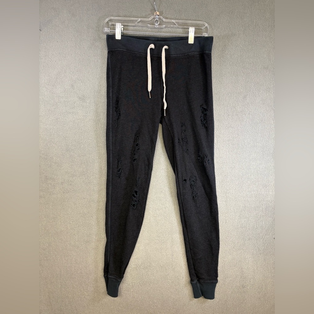 n:PHILANTHROPY Derby Jogger distressed cropped sweatpants in black cat Sz XS